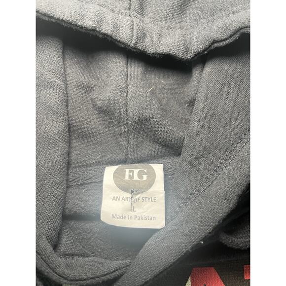 ARIAT Mens Sweatshirt Large Black Hoodie REAL Mexico Logo Graphic Drawstring - Picture 3 of 7